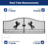 18' × 8' Heavy-Duty Steel Dual-Swing Driveway Gate