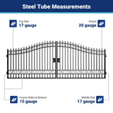 18' × 8' Heavy-Duty Steel Dual-Swing Driveway Gate