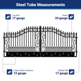 18' × 8' Heavy-Duty Steel Dual-Swing Driveway Gate