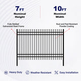 Greatbear 300 Linear Ft. Galvanized-Steel 4-Rail Fence Package – 30 Panels