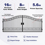 16' × 8' Minimalist Dual-Swing Metal Driveway Gate
