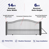 ALEKO 14' × 6' Galvanized-Steel Sliding Driveway Gate