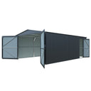 13' × 20' Upgraded Metal Garage Shed with Double Front Doors & Side Entry