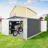 10' × 20' Galvanized-Steel Storage Shed with Double Front Doors & Side Entry