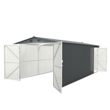 10' × 20' Galvanized-Steel Storage Shed with Double Front Doors & Side Entry