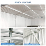 10' × 20' Galvanized-Steel Storage Shed with Double Front Doors & Side Entry