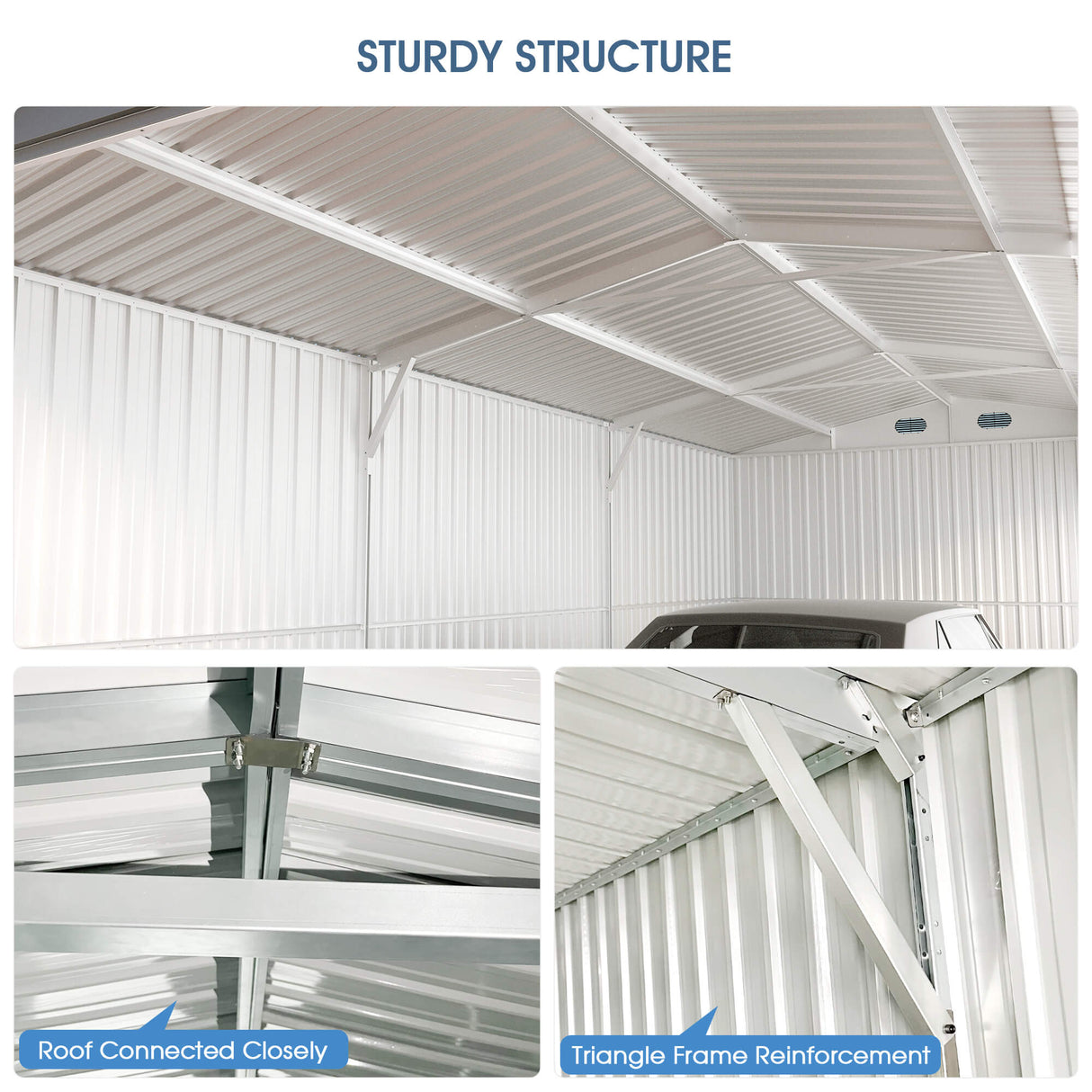 13' × 20' Galvanized-Steel Storage Shed with Double Front Doors & Side Entry