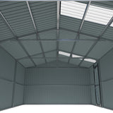 10' × 20' Plus Metal Garage Shed with Double Front Doors & Side Entry