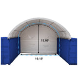 White 300 GSM PE Rear Panel Kit for 20'-Wide Container Shelters