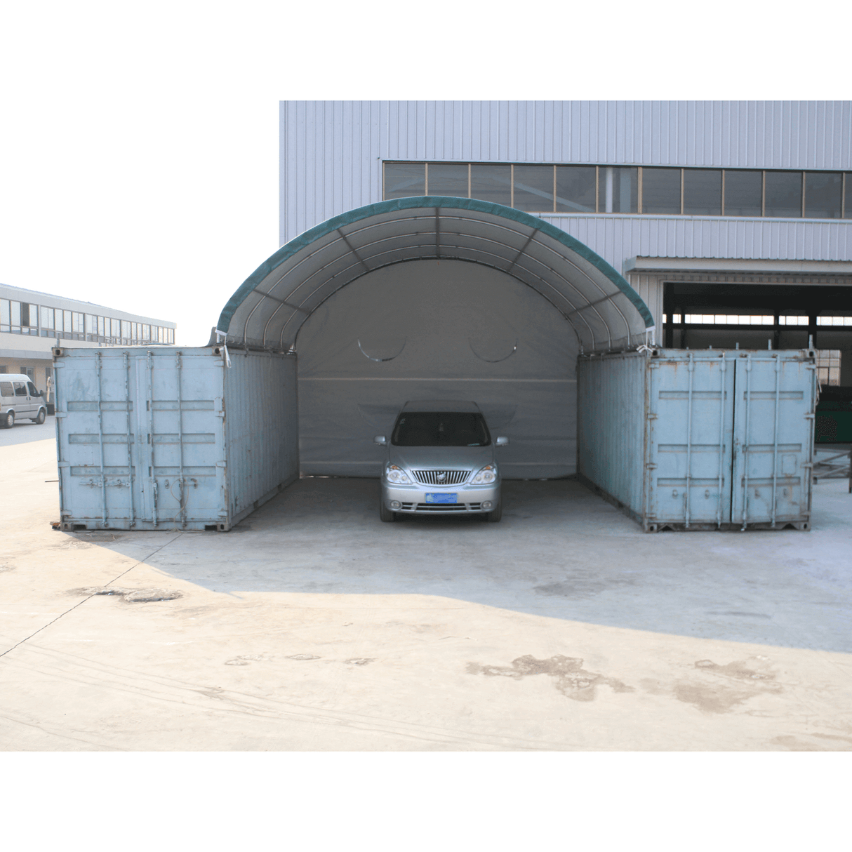 White 300 GSM PE Rear Panel Kit for 20'-Wide Container Shelters