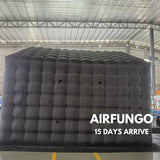 Black Inflatable Nightclub Dome Tent Wedding Cube Square Gazebo Event Big Portable Night Club Party Pavilion For Outdoor Use
