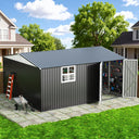 VIWAT Outdoor Metal Storage Shed With Lockable Door And Window
