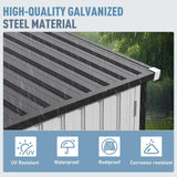 VIWAT Outdoor Metal Storage Shed With Lockable Door And Window
