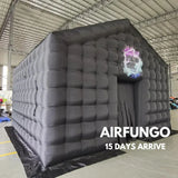 Black Inflatable Nightclub Dome Tent Wedding Cube Square Gazebo Event Big Portable Night Club Party Pavilion For Outdoor Use