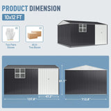 VIWAT Outdoor Metal Storage Shed With Lockable Door And Window