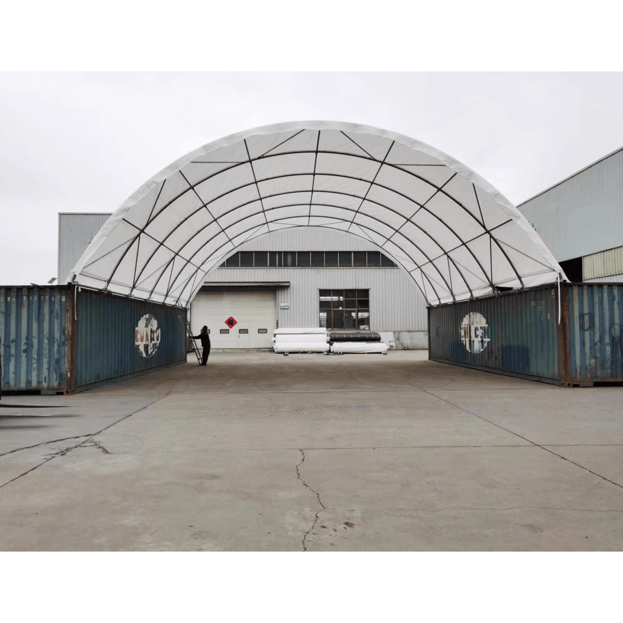 40' × 40' × 13' Shipping-Container Canopy Shelter