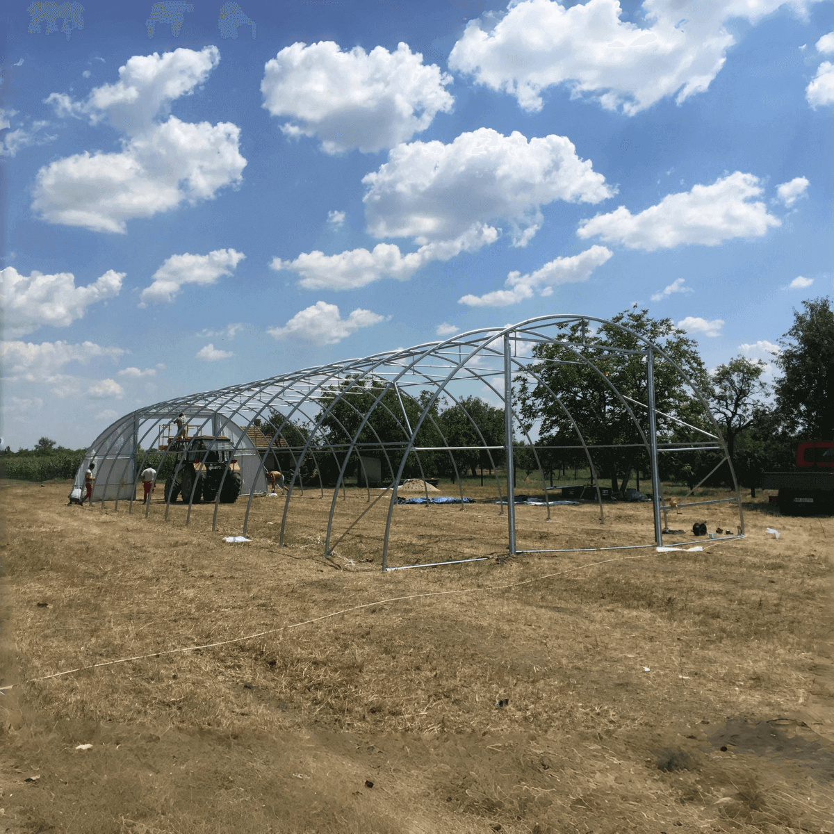 Gold Mountain 30' × 85' × 15' Single-Truss Arch Storage Shelter with Dual Pull-Up Doors