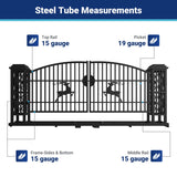 20' × 8' Powder-Coated Iron Dual-Swing Driveway Gate with Deer Motif