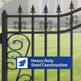 16' × 8' Hot-Dip Galvanized-Steel Dual-Swing Driveway Gate with Star Pattern