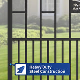 18.7' × 7.1' Powder-Coated Dual-Swing Driveway Gate with Deer Design