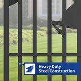 20' × 8' Powder-Coated Iron Dual-Swing Driveway Gate with Deer Motif