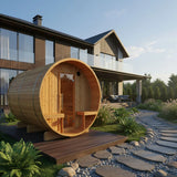 Turku Finnish Barrel Sauna with Terrace and WiFi Heater - Finnish Sauna Builders