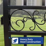 14' × 8' Galvanized-Steel Dual-Swing Driveway Gate with Tree Design