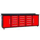 10' Mobile 15-Drawer Steel Storage Workbench with Plywood-Lined Top