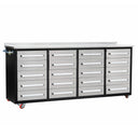 7' Heavy-Duty Garage Workbench Cabinet with 20 Drawers