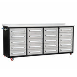 7' Heavy-Duty Garage Workbench Cabinet with 20 Drawers
