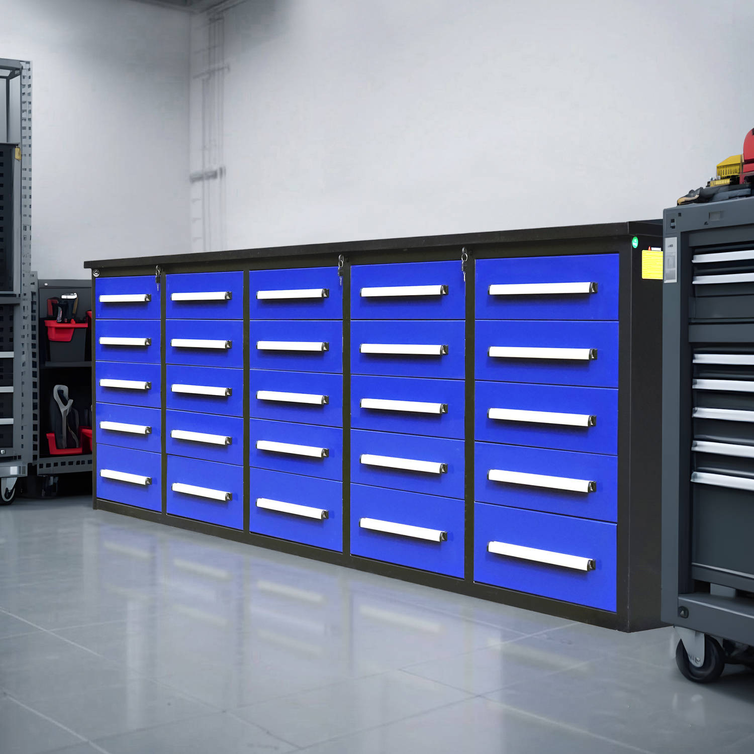 7' Heavy-Duty Garage Workbench Cabinet with 20 Drawers