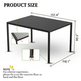 Adjustable Louvered Pergola with Hand Crank & Drainage System – Black