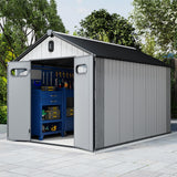 8' × 14' Resin Outdoor Storage Shed with Carpeted Interior