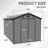 8x14 FT Plastic Outdoor Storage Shed