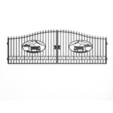 20' × 8' Steel Dual-Swing Driveway Gate with Deer Motif – Black