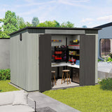 6' × 9' Outdoor Resin Storage Shed with Windows, Skylight & Ventilation