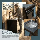20" Stainless Steel Outdoor Sink Cabinet with Faucet & Lockable Storage – Black