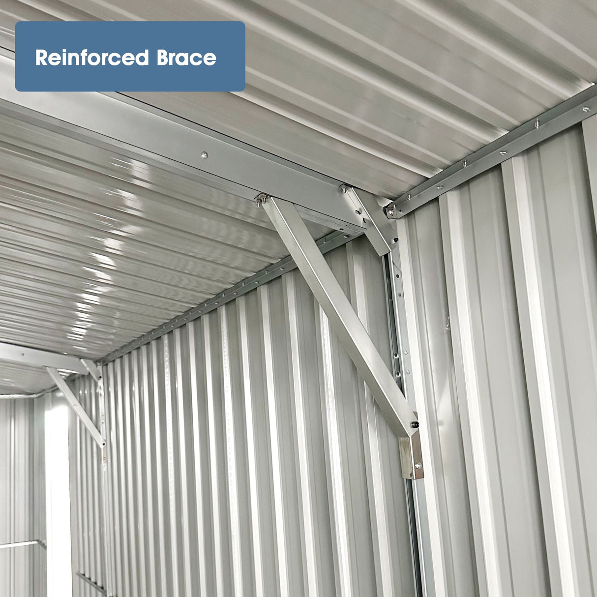 20' × 13' Galvanized Metal Garage Shed with Side Entry & Four Vents – Dark Gray