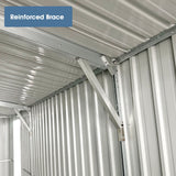 20' × 13' Galvanized Metal Garage Shed with Side Entry & Four Vents – Dark Gray