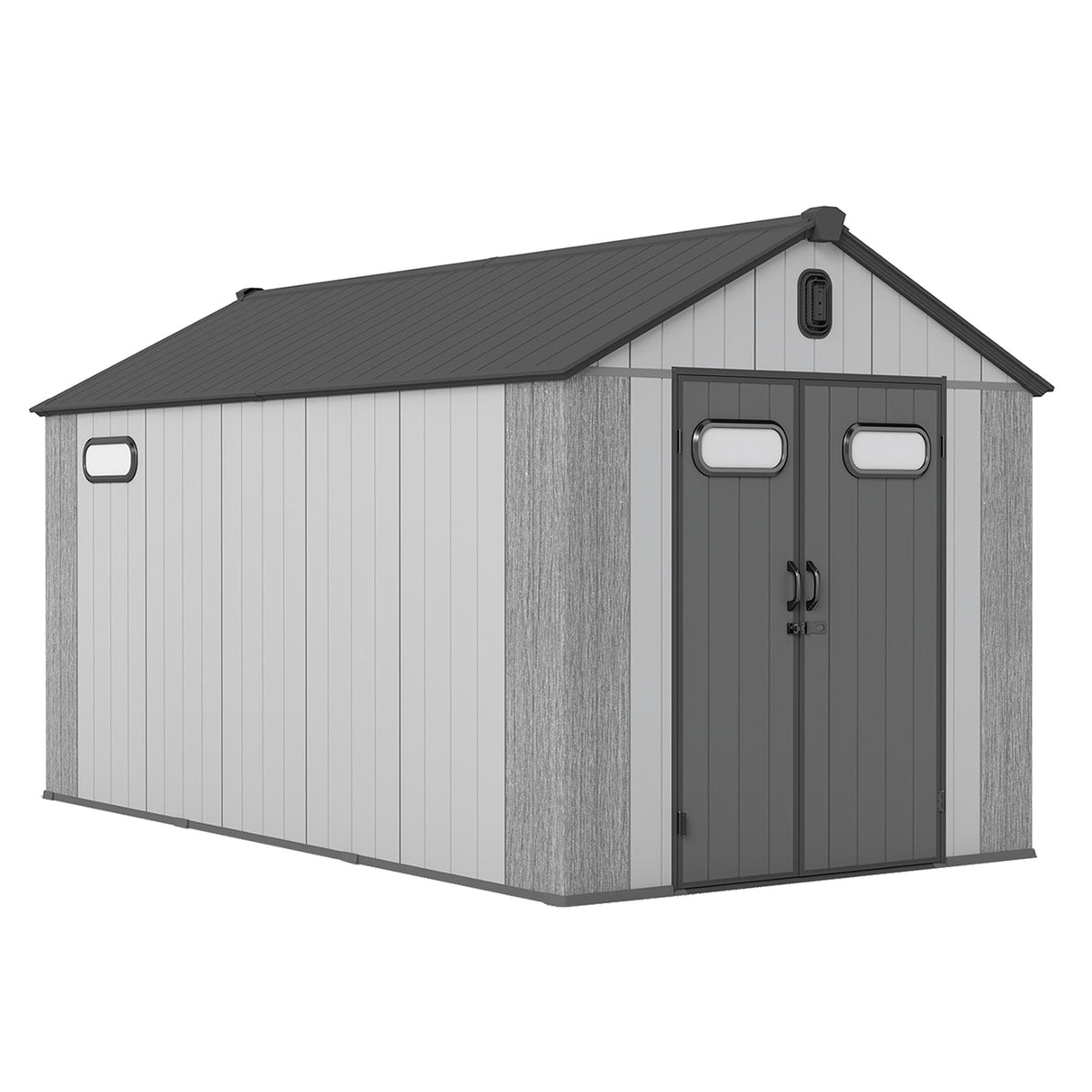8' × 14' Resin Outdoor Storage Shed with Carpeted Interior