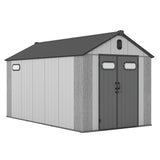 8' × 14' Resin Outdoor Storage Shed with Carpeted Interior