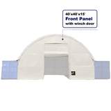 Front Wall with Winch Door for 40' × 40' × 15' Container Canopy Shelter