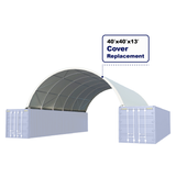 White 300 GSM PE Replacement Main Cover for 40' × 40' × 13' Container Shelter