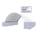 White 610 GSM PVC Replacement Main Cover for 40' × 40' × 15' Container Shelter