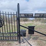 20' × 8' Steel Dual-Swing Driveway Gate with Deer Motif – Black