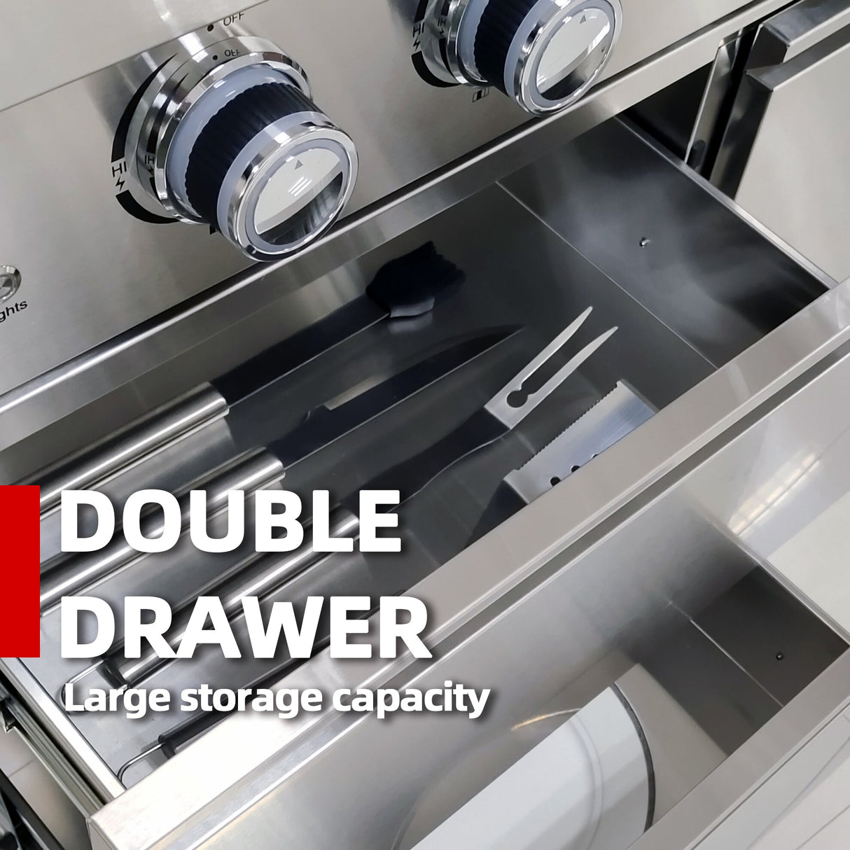 125" 107,000 BTU Outdoor Kitchen with 4-Burner Grill, Pizza Oven & Refrigerator