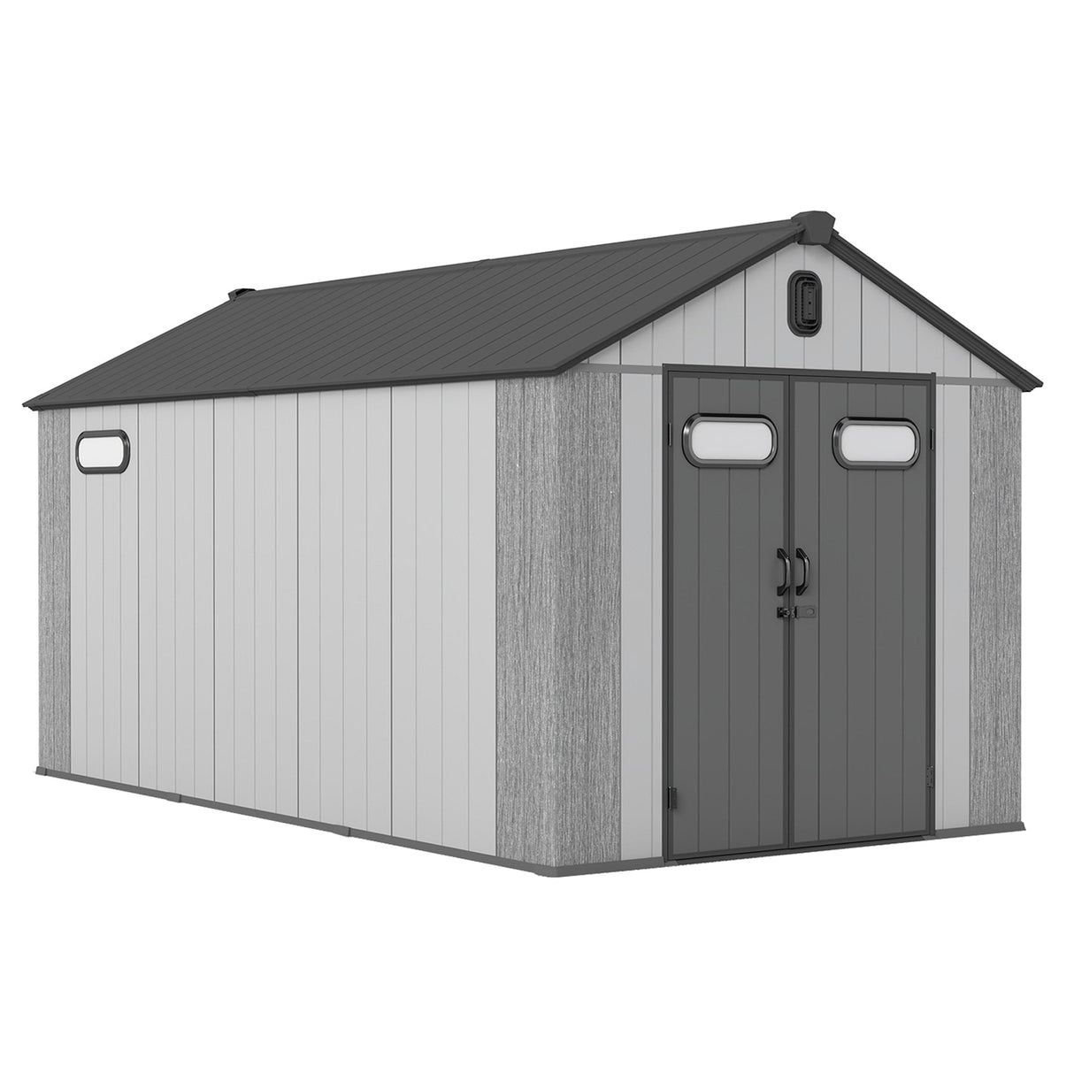 8' × 16' Resin Outdoor Storage Shed with Carpeted Interior