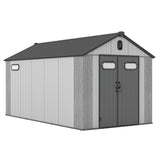 8' × 16' Resin Outdoor Storage Shed with Carpeted Interior
