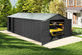 12' × 20' Outdoor Metal Garage Shed with Side Entry, Window & Ventilation