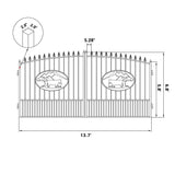 14' × 8' Steel Dual-Swing Driveway Gate with Deer Motif – Black